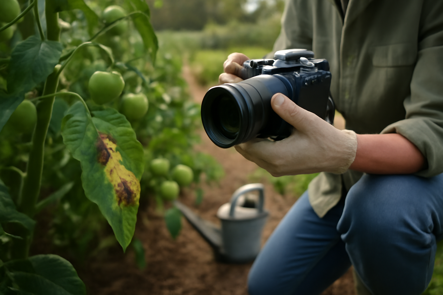 Maladies de la tomate photos : feuilles avec taches brunes et déformations, diagnostic visuel au potager