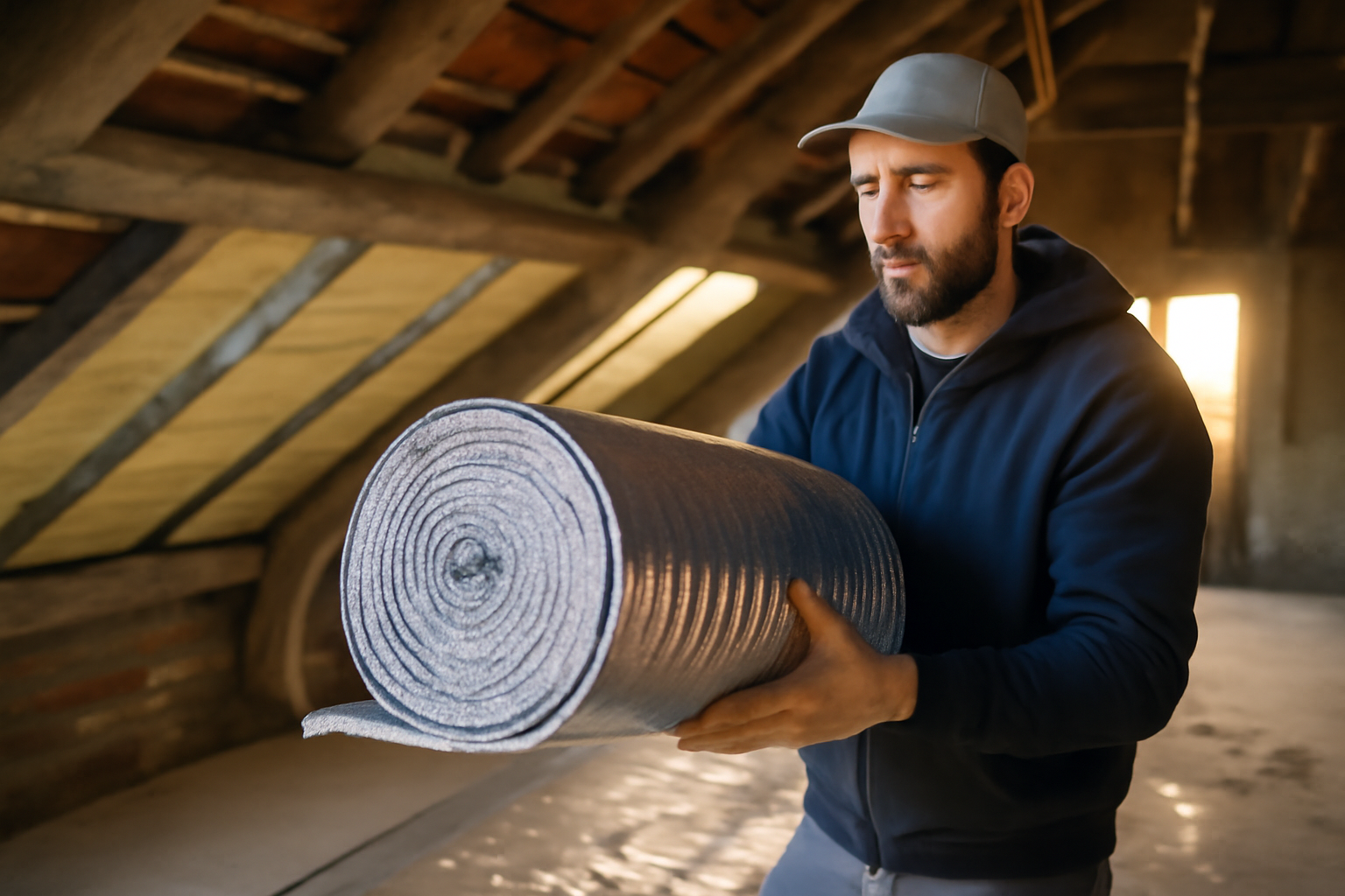 rouleau isolant thermique en rouleau prêt pour la pose sous toiture
